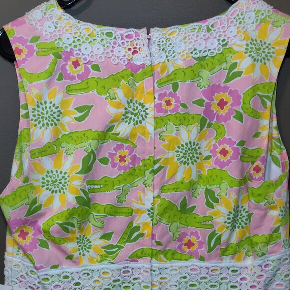 Lilly Pulitzer Fantine Dress In Mizner Pink Croc Monsieur Print SIZE 10 - Picture 7 of 8